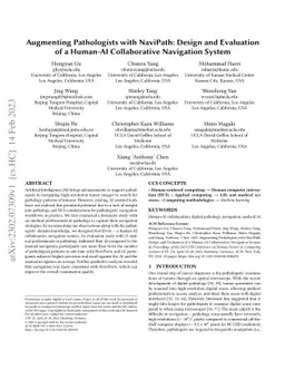 Augmenting Pathologists with NaviPath: Design and Evaluation of a
  Human-AI Collaborative Navigation System