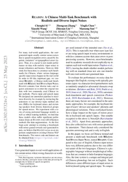 READIN: A Chinese Multi-Task Benchmark with Realistic and Diverse Input
  Noises