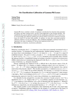 On Classification-Calibration of Gamma-Phi Losses