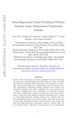 Semi-Supervised Visual Tracking of Marine Animals using Autonomous
  Underwater Vehicles