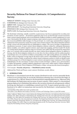 Security Defense For Smart Contracts: A Comprehensive Survey