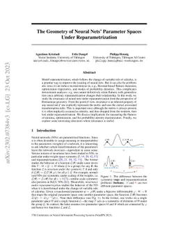The Geometry of Neural Nets' Parameter Spaces Under Reparametrization