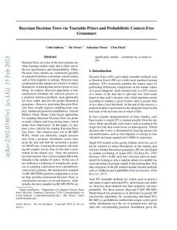 Bayesian Decision Trees via Tractable Priors and Probabilistic
  Context-Free Grammars