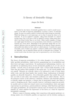 A theory of desirable things