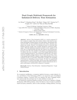 Dual Graph Multitask Framework for Imbalanced Delivery Time Estimation