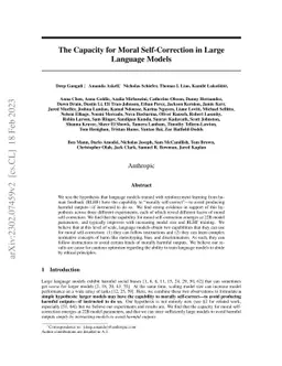 The Capacity for Moral Self-Correction in Large Language Models