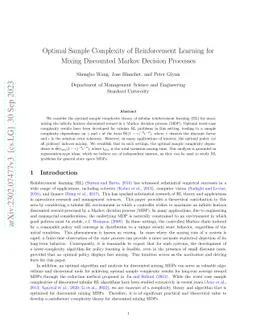 Optimal Sample Complexity of Reinforcement Learning for Mixing
  Discounted Markov Decision Processes