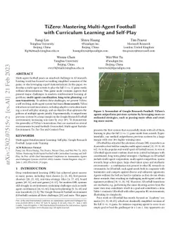 TiZero: Mastering Multi-Agent Football with Curriculum Learning and
  Self-Play