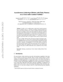 Asynchronous Gathering of Robots with Finite Memory on a Circle under
  Limited Visibility