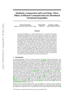 Similarity, Compression and Local Steps: Three Pillars of Efficient
  Communications for Distributed Variational Inequalities