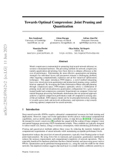 Towards Optimal Compression: Joint Pruning and Quantization