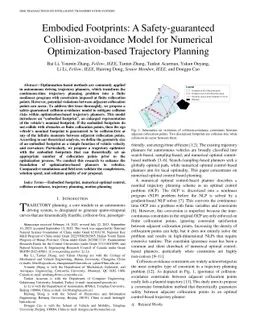 Embodied Footprints: A Safety-guaranteed Collision Avoidance Model for
  Numerical Optimization-based Trajectory Planning