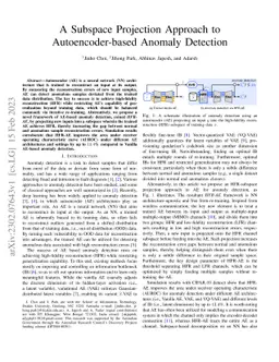 A Subspace Projection Approach to Autoencoder-based Anomaly Detection
