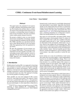 CERiL: Continuous Event-based Reinforcement Learning