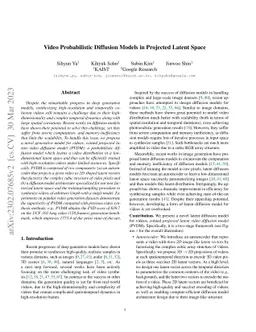 Video Probabilistic Diffusion Models in Projected Latent Space