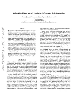 Audio-Visual Contrastive Learning with Temporal Self-Supervision