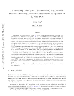 On Finite-Step Convergence of the Non-Greedy Algorithm and Proximal
  Alternating Minimization Method with Extrapolation for $L_1$-Norm PCA