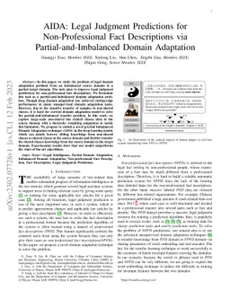 AIDA: Legal Judgment Predictions for Non-Professional Fact Descriptions
  via Partial-and-Imbalanced Domain Adaptation