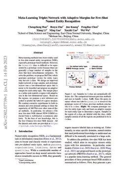 Meta-Learning Triplet Network with Adaptive Margins for Few-Shot Named
  Entity Recognition