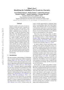 Whats New? Identifying the Unfolding of New Events in Narratives