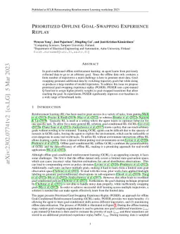 Prioritized offline Goal-swapping Experience Replay