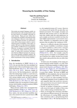 Measuring the Instability of Fine-Tuning