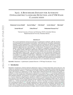 Áariz: A Benchmark Dataset for Automatic Cephalometric Landmark
  Detection and CVM Stage Classification