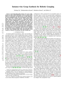 Instance-wise Grasp Synthesis for Robotic Grasping