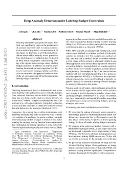 Deep Anomaly Detection under Labeling Budget Constraints