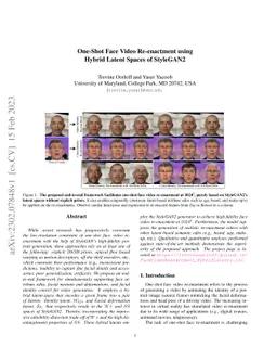 One-Shot Face Video Re-enactment using Hybrid Latent Spaces of StyleGAN2