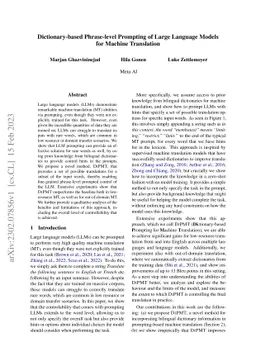 Dictionary-based Phrase-level Prompting of Large Language Models for
  Machine Translation