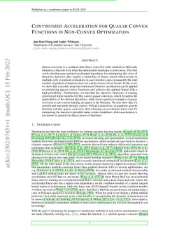 Continuized Acceleration for Quasar Convex Functions in Non-Convex
  Optimization