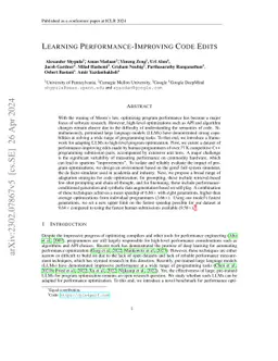 Learning Performance-Improving Code Edits