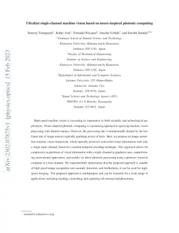 Ultrafast single-channel machine vision based on neuro-inspired photonic
  computing