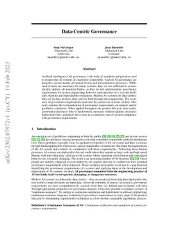 Data-Centric Governance