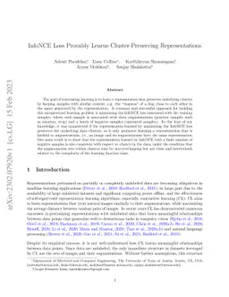 InfoNCE Loss Provably Learns Cluster-Preserving Representations