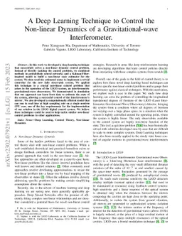 A Deep Learning Technique to Control the Non-linear Dynamics of a
  Gravitational-wave Interferometer