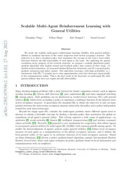 Scalable Multi-Agent Reinforcement Learning with General Utilities