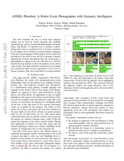 ANSEL Photobot: A Robot Event Photographer with Semantic Intelligence