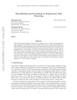 Meta-Reinforcement Learning via Exploratory Task Clustering