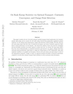 On Rank Energy Statistics via Optimal Transport: Continuity,
  Convergence, and Change Point Detection