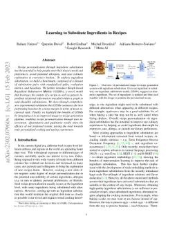 Learning to Substitute Ingredients in Recipes