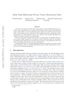 Multi-Task Differential Privacy Under Distribution Skew