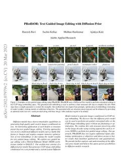PRedItOR: Text Guided Image Editing with Diffusion Prior