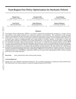 Trust-Region-Free Policy Optimization for Stochastic Policies