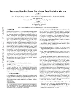 Learning Density-Based Correlated Equilibria for Markov Games