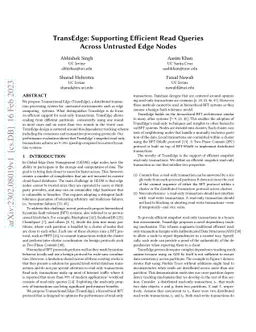 TransEdge: Supporting Efficient Read Queries Across Untrusted Edge Nodes