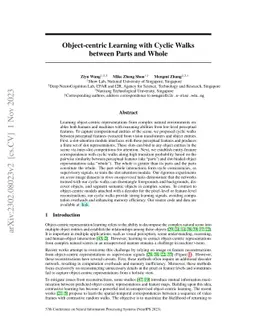 Object-centric Learning with Cyclic Walks between Parts and Whole
