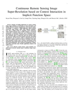 Continuous Remote Sensing Image Super-Resolution based on Context
  Interaction in Implicit Function Space