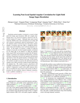 Learning Non-Local Spatial-Angular Correlation for Light Field Image
  Super-Resolution